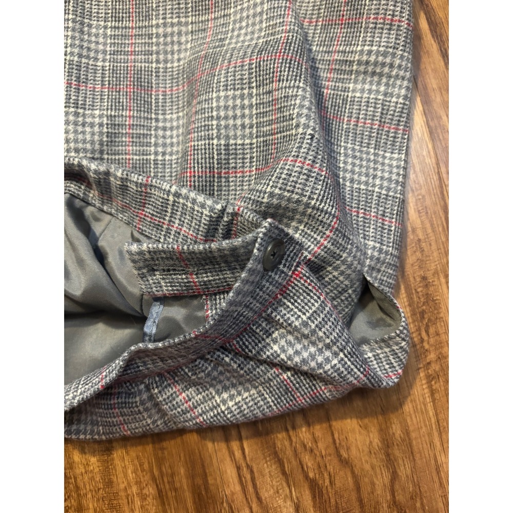 Vintage Pendleton Pet Grey Plaid Wool Midi Skirt Size 26" 80s Academia Heritage - Picture 4 of 11